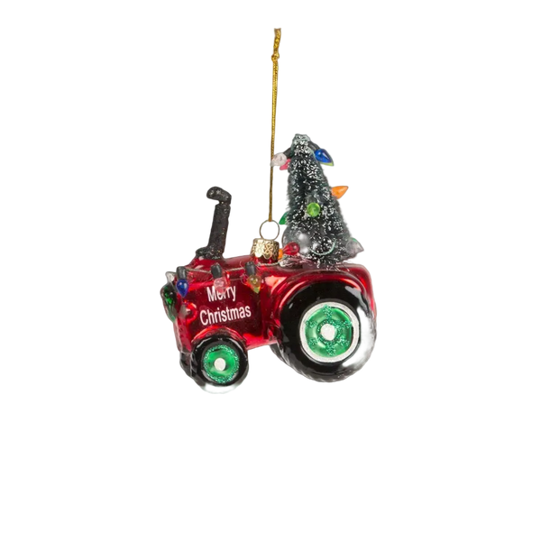 Feestelijke tractor-kerstbal