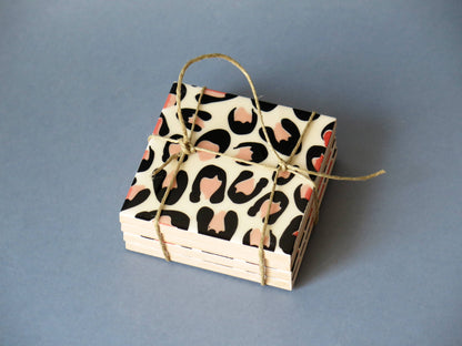 Sous-verres en céramique Leopard design