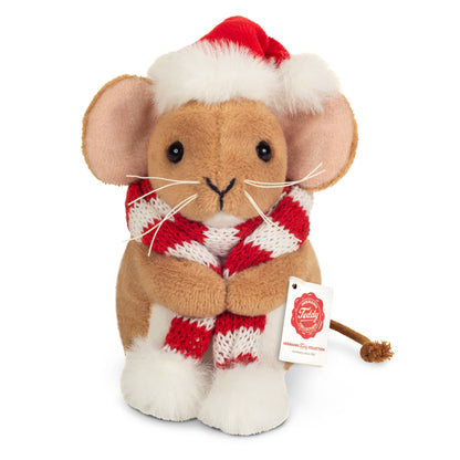 Peluche Souris de Noël avec Écharpe – 11 cm