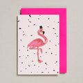 Greeting Card with Patch - Flamingo