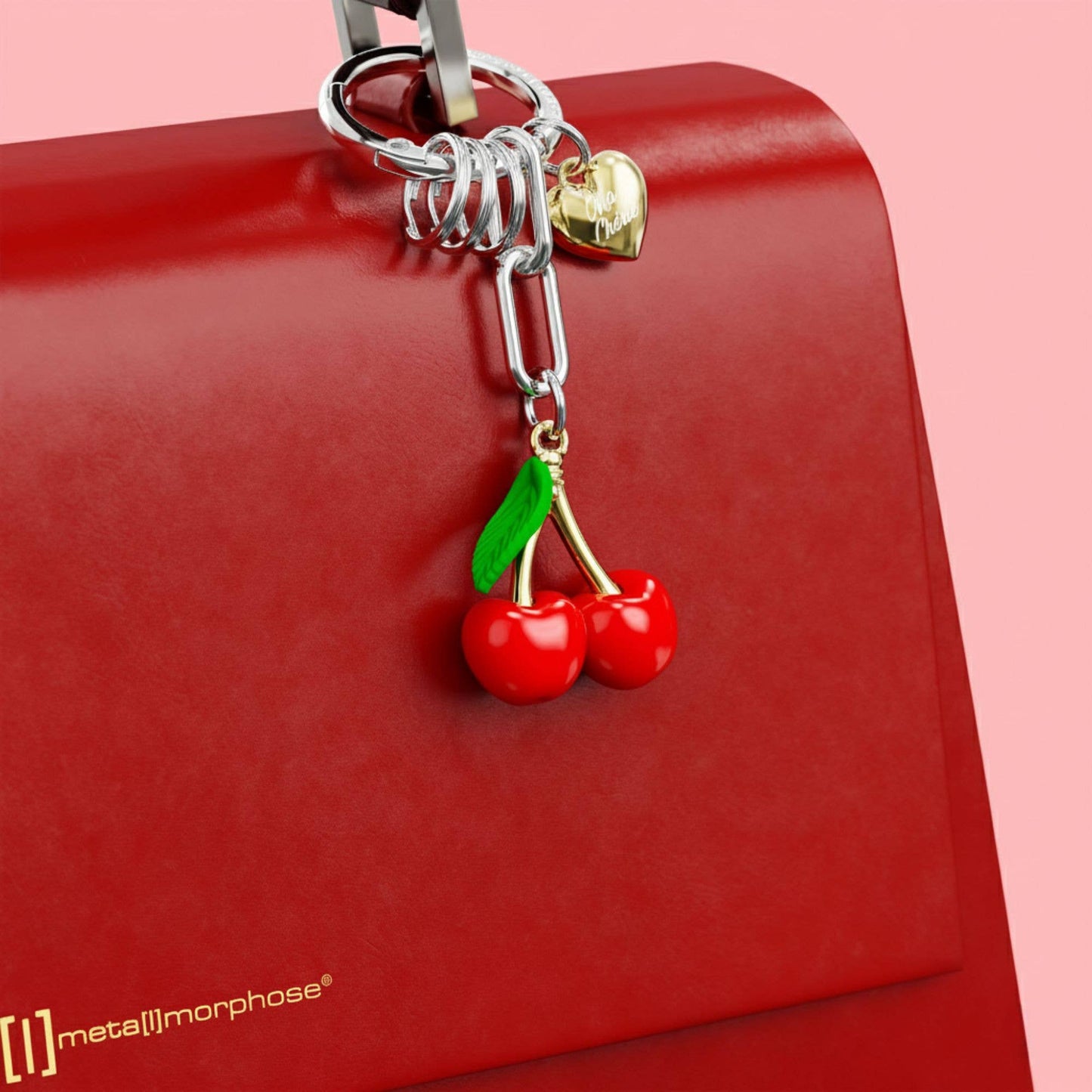 Cherry charm keyring