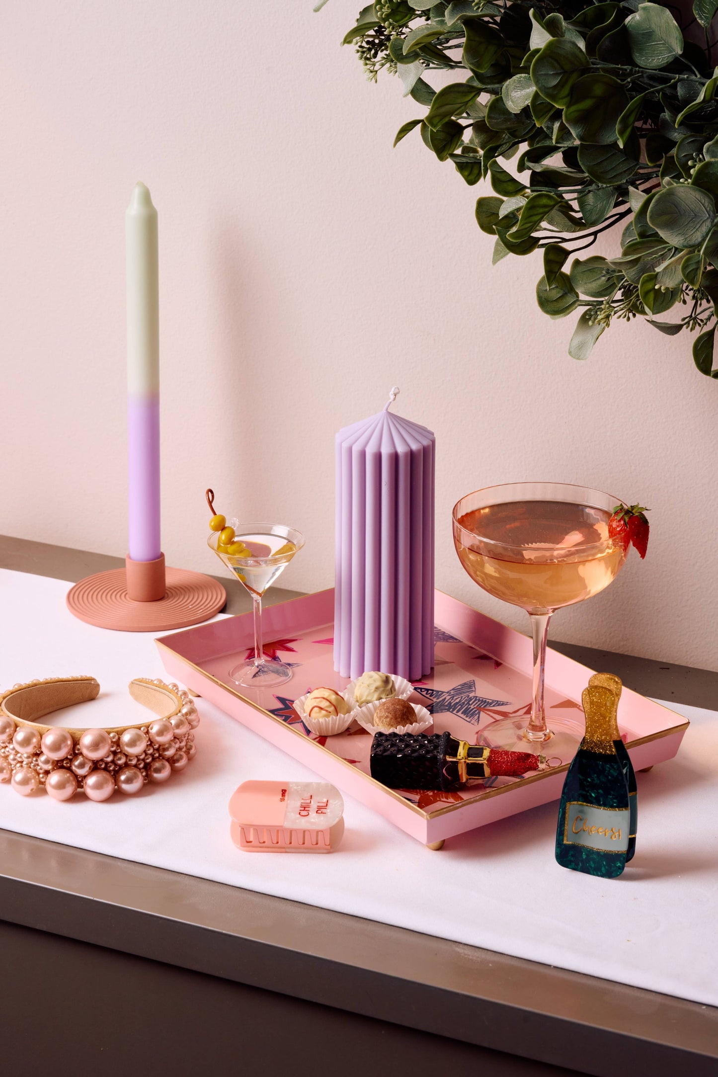 Bougeoir en verre Bubble Barbie