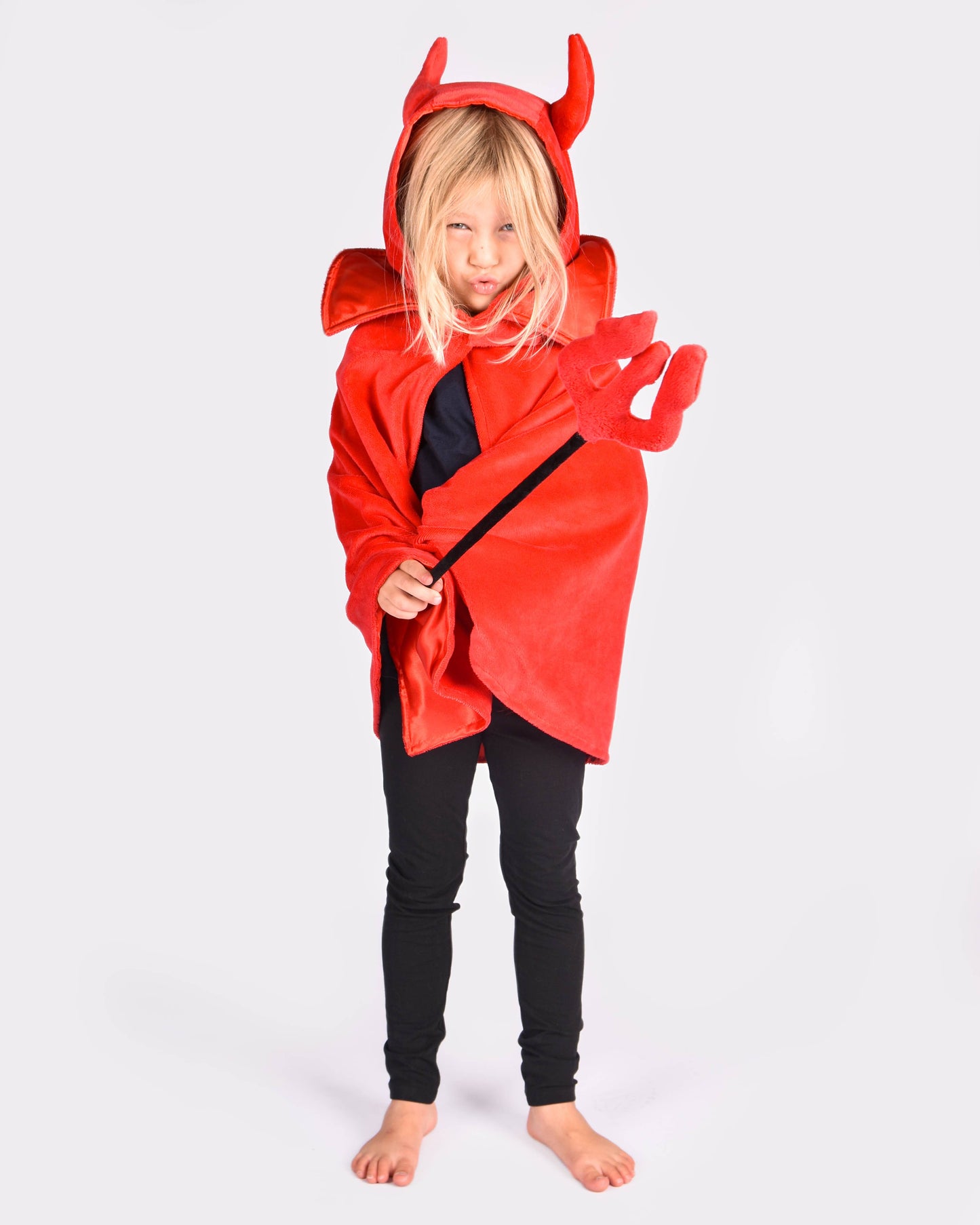 Deluxe Devil Cape with Wand for Children 3-8 Years Old