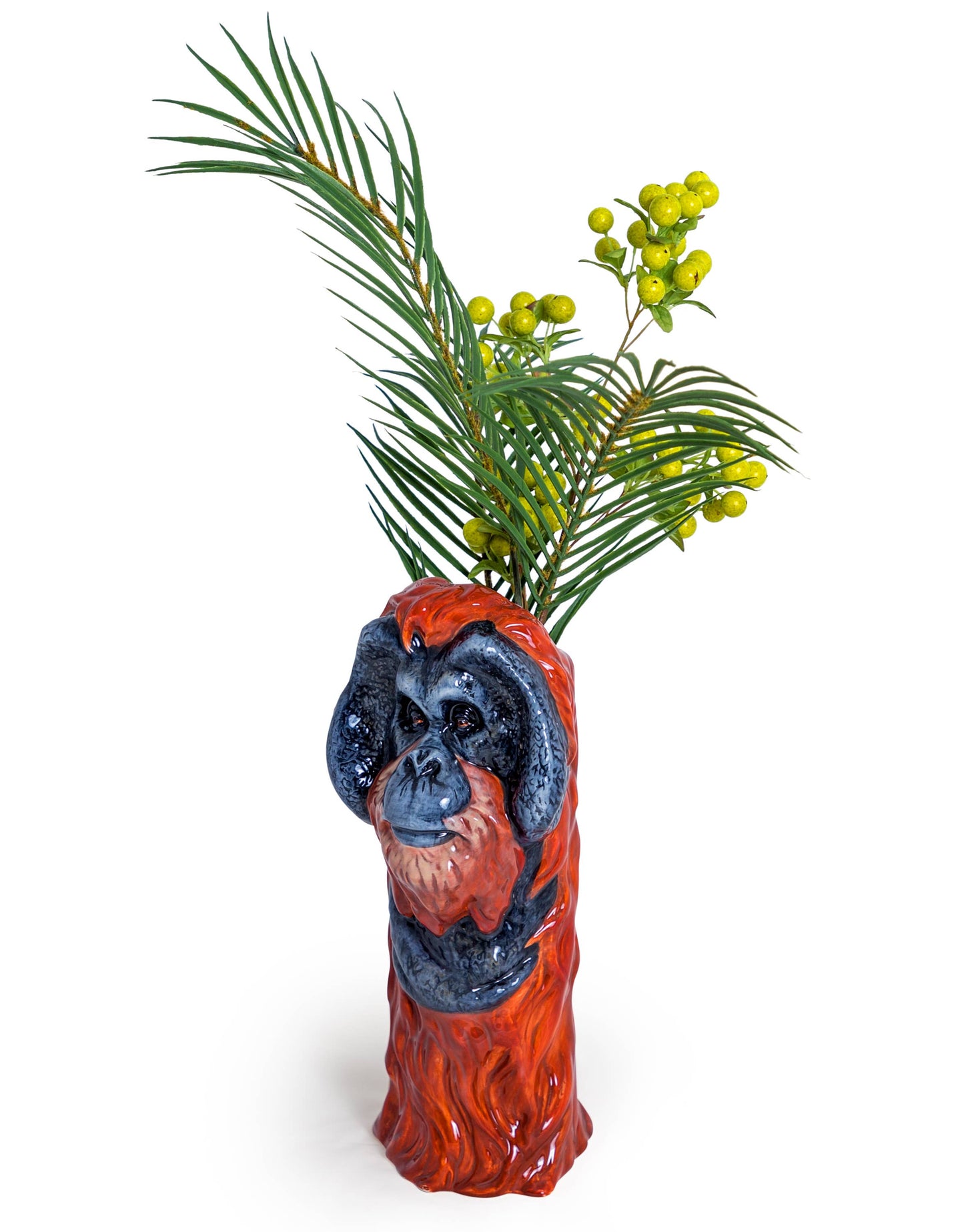 Orangutan head vase