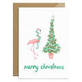 Carte de Noël Flamant Rose