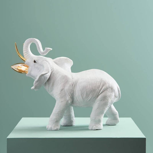 Dumbo Olifant Tafellamp, Wit/Goud