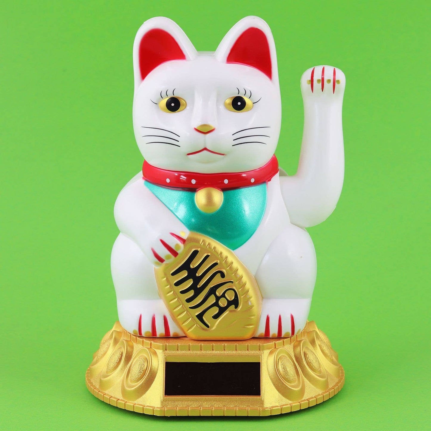 Solar Lucky Cat white 18cm