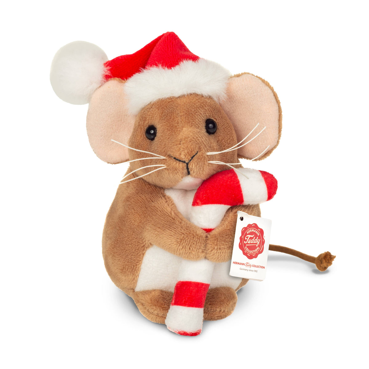 Peluche Souris de Noël avec Canne en Sucre d’Orge – 11 cm