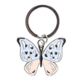 Sleutelhanger met blauwe en zilveren vlinder