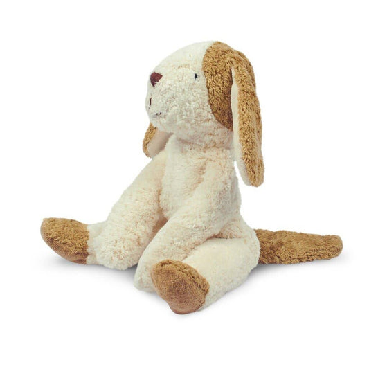 Stuffed Animal Dog, Small | White &amp; Beige