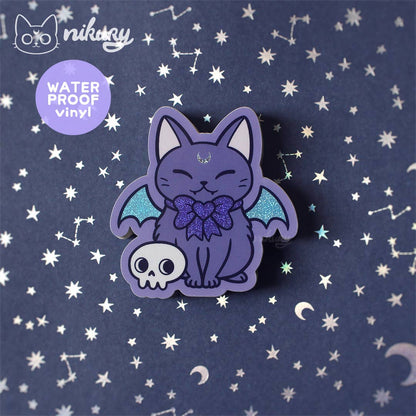 Meowgical Cat Bat Glitter Stickers