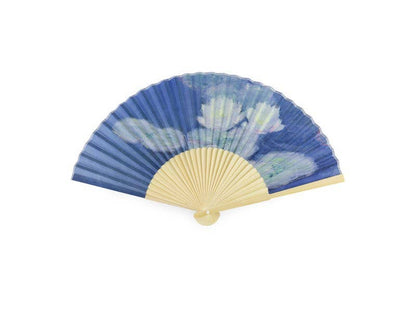 Hand fan, Bamboo, Monet, Water Lilies Evening Light