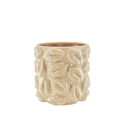 Pot - Kisses - Ceramic - Beige - 17.5x17.5x17.5cm
