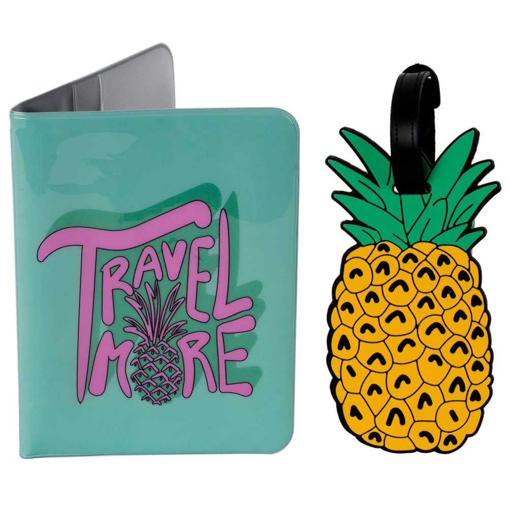 Unicorn and Pineapple Travel Passport and Luggage ID Holder