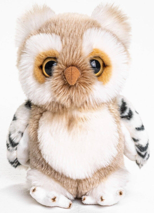 Hibou (beige-blanc) - 18 cm (hauteur) - peluche Uni Toys