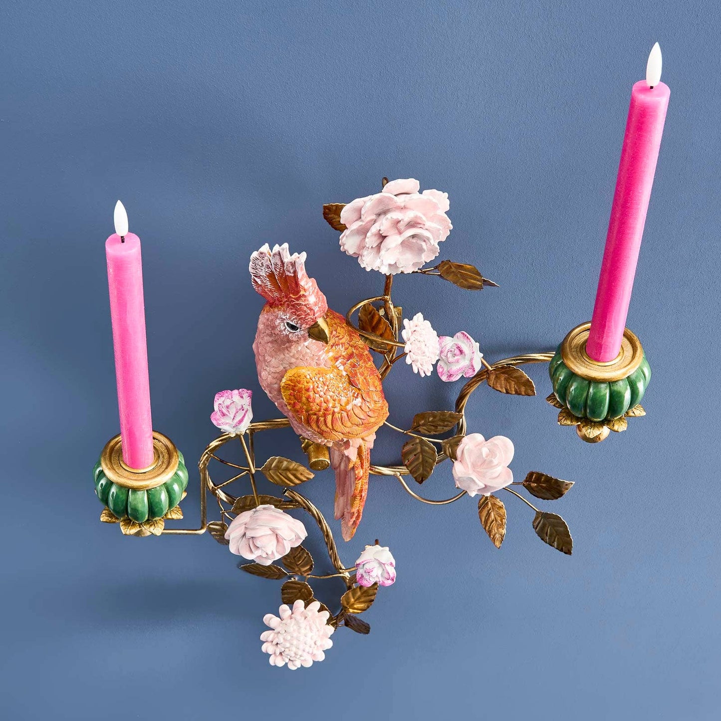 Oranje/gouden papegaaienkroonluchter 39,5 x 12 x 59 cm