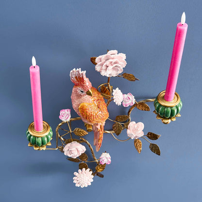 Oranje/gouden papegaaienkroonluchter 39,5 x 12 x 59 cm