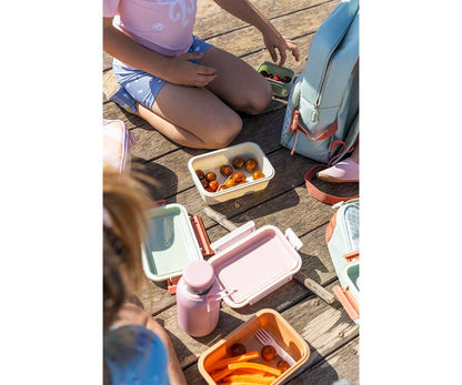 Pink Striped Bento Lunch Box for Kids