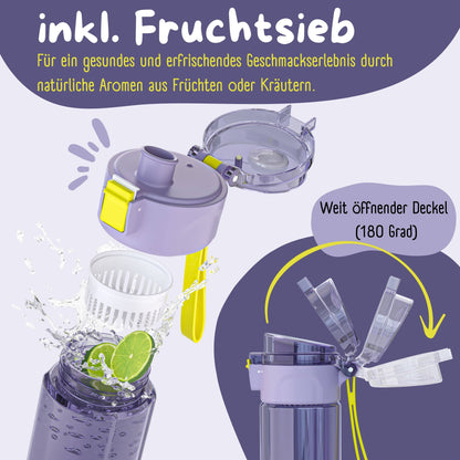 Kids' water bottle, 500ml, lightweight water bottle - Unicorn