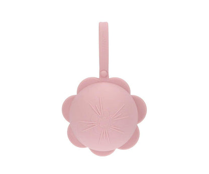 Pink Flower Silicone Soother Holder