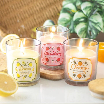 Orange scented candle