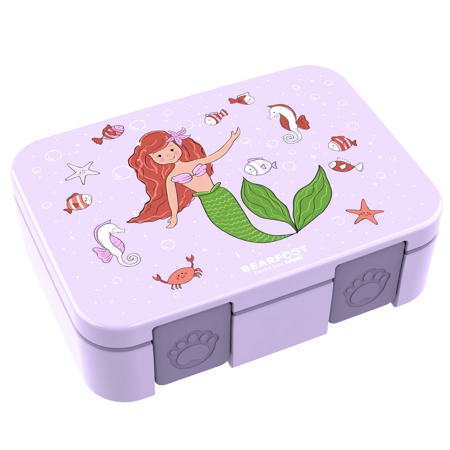 Compartmentalized, leakproof lunch box - Purple Mermaid