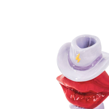 Candlestick - Boot / Lip / Hat - Pink / Red / Lilac - 10x8x20 cm