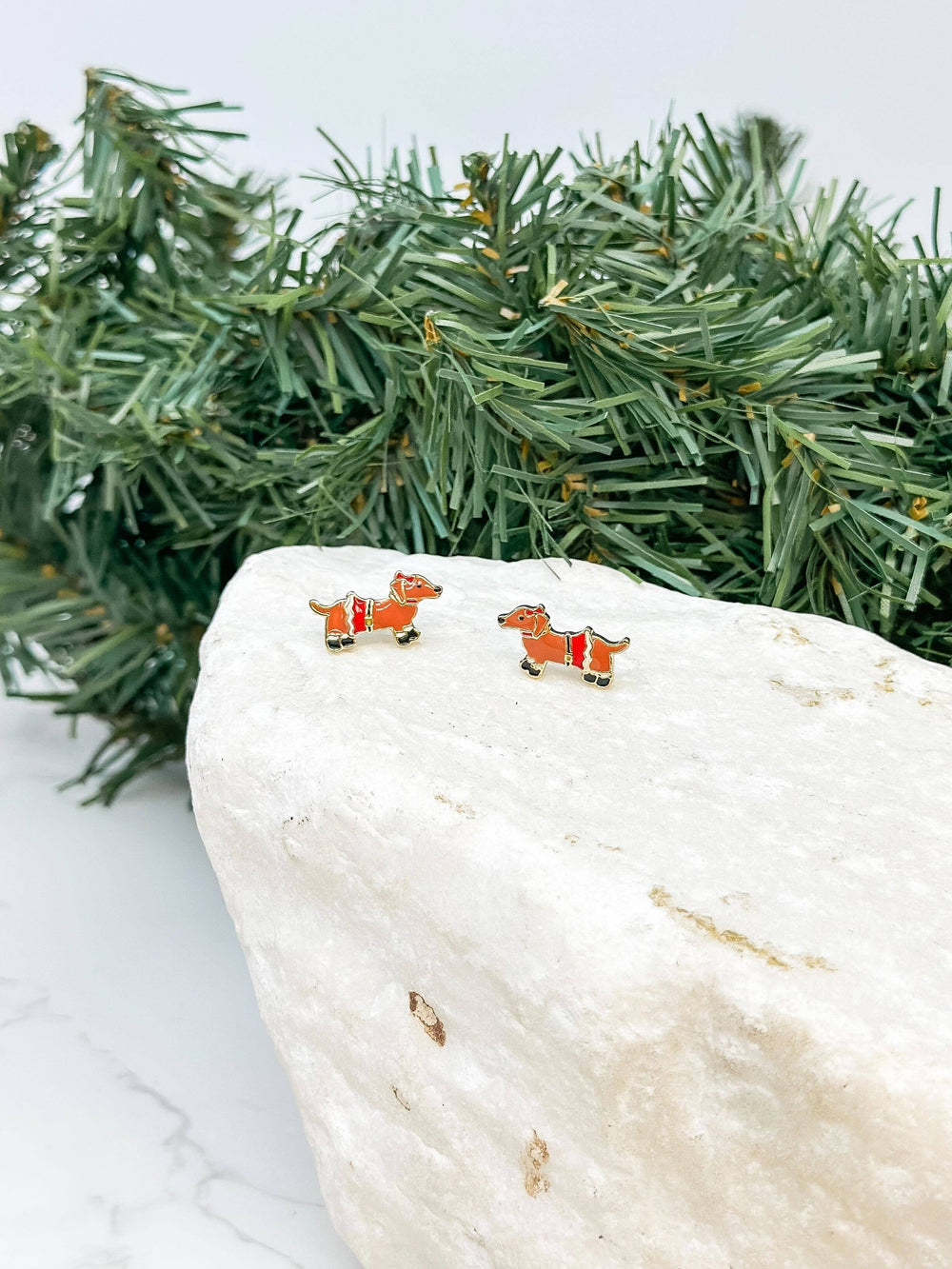 Boucles d'Oreilles Teckel de Noël