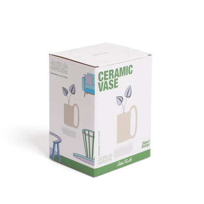 Vase en Céramique avec Base Naturelle Peint à la Main Helio Ferretti Vue 5