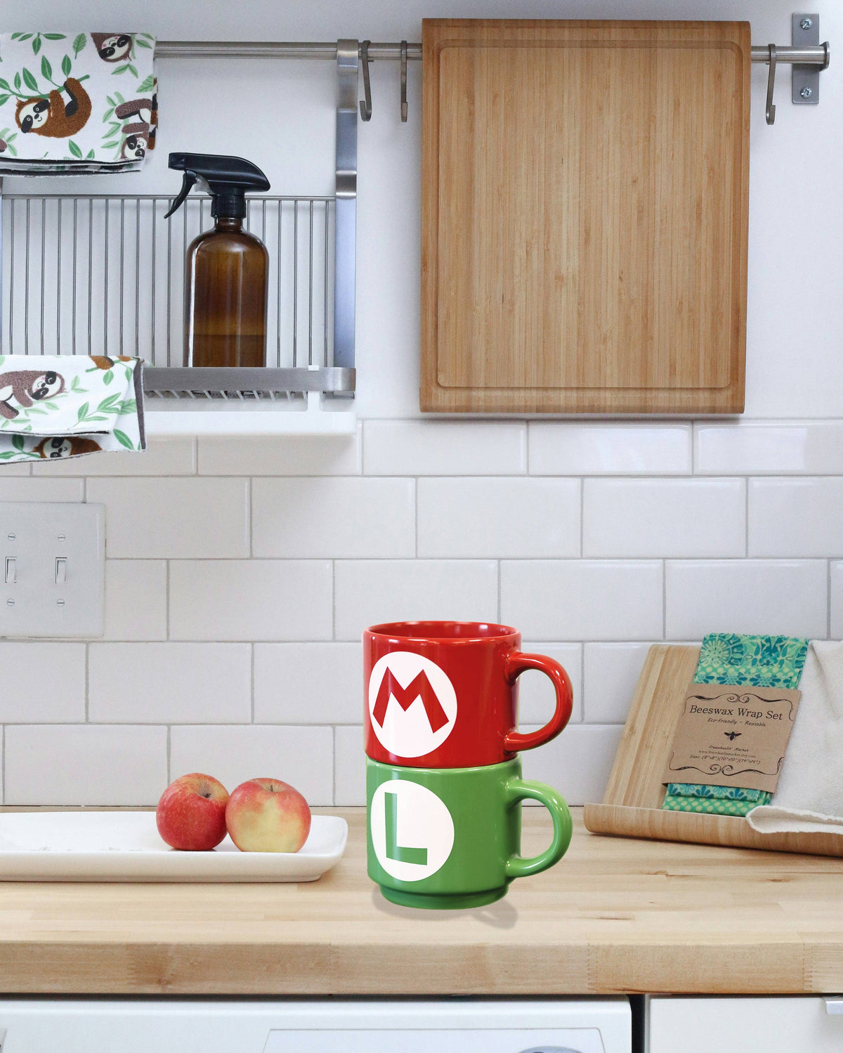 Super Mario Stackable Mug Set - Luigi & Mario