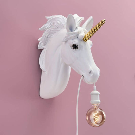 Hugh Unicorn wandlamp witgoud