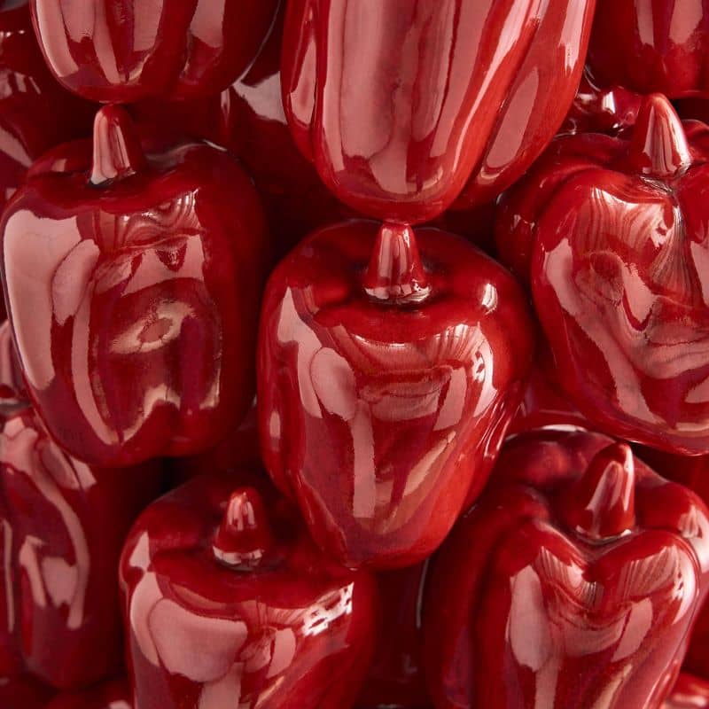 Vase Paprika Rouge, Grès, 25 x 25 x 31 cm Fait main