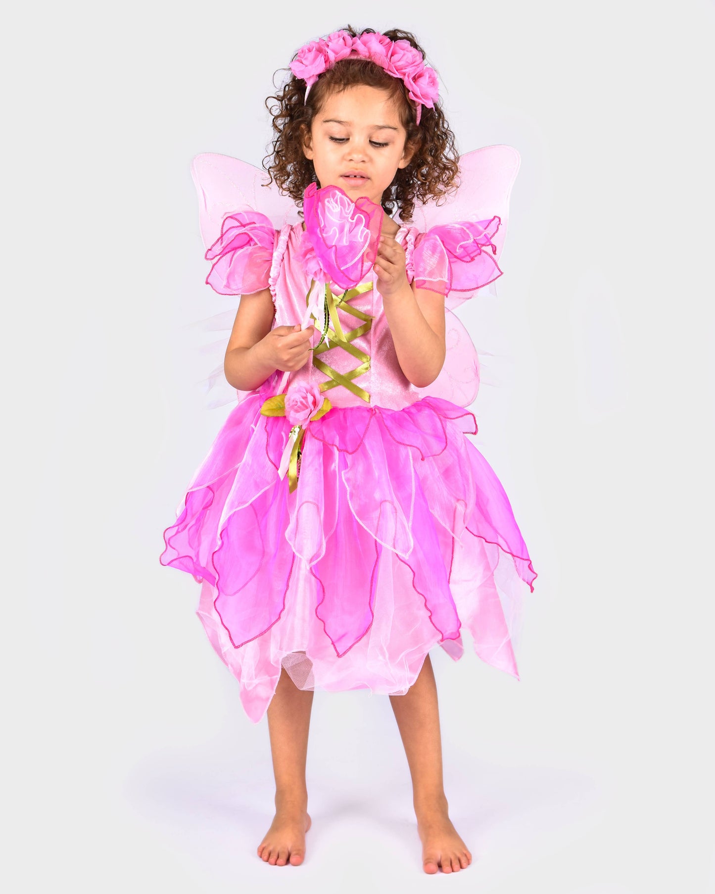 Robe féerique avec ailes+diadème+baguette 122-128 cl 6-8 ans