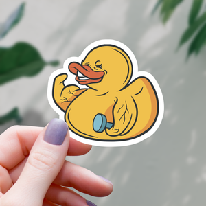 Bodybuilder Eend Sticker