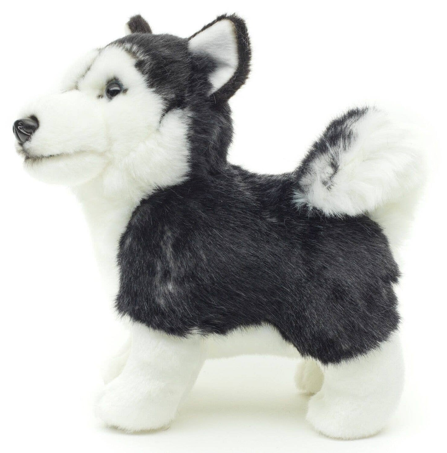 Standing Black Husky Puppy Plush Toy