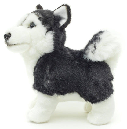 Standing Black Husky Puppy Plush Toy