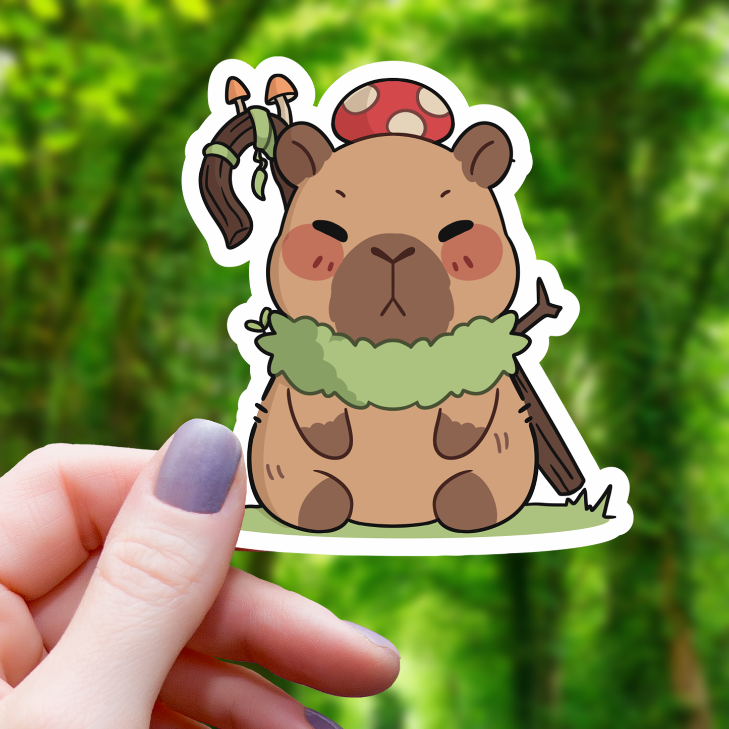 Capybara Druid TTRPG Sticker