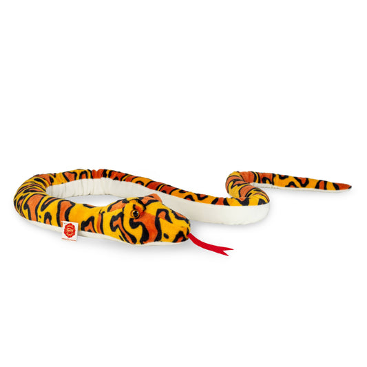 Orange-yellow snake plush toy