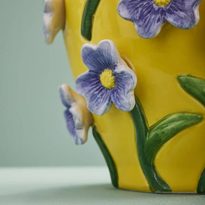 Mr. Flowers Vase, Dolomite Yellow, 23 x 23 x 26 cm