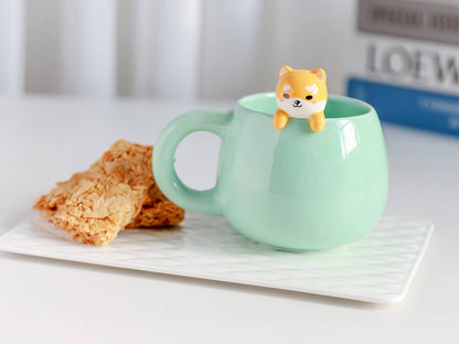 Mug with Shiba Inu Figurine
