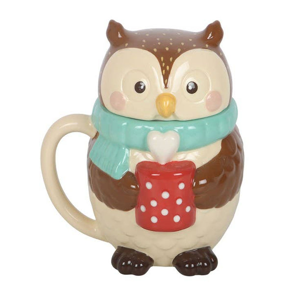 Mug with lid Oliver the owl