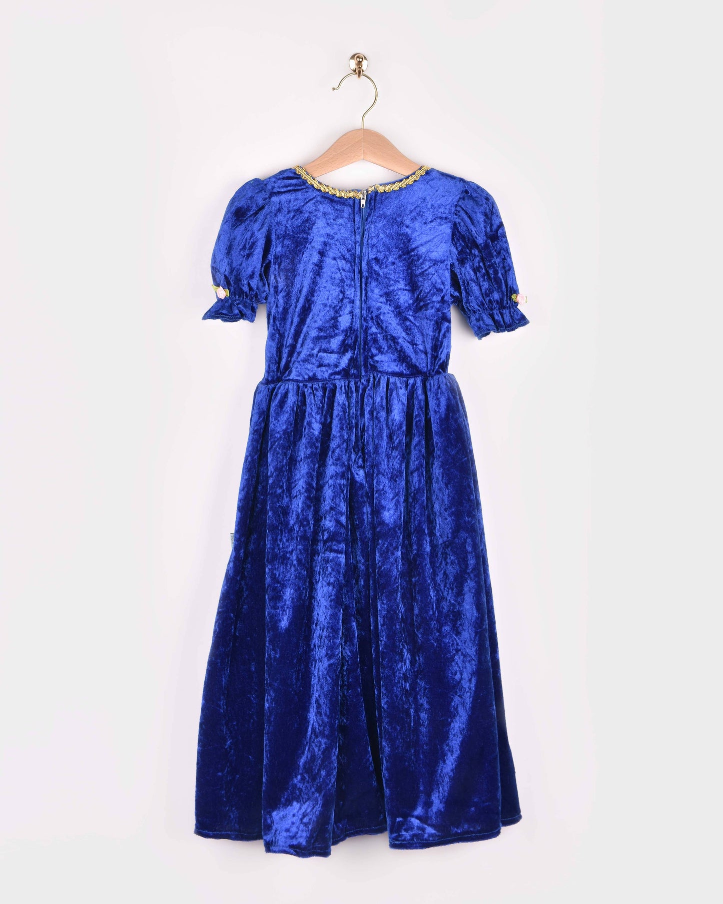 Robe de princesse en velours bleu pour 2-4 ans (taille 98-104)