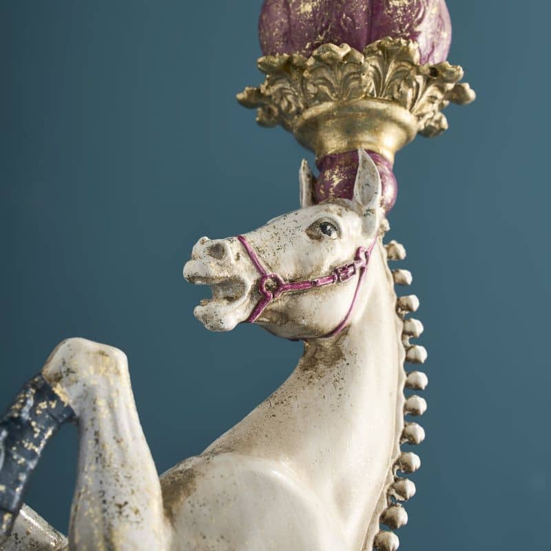 White Circus Horse Chandelier