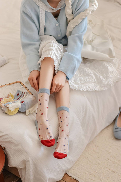 Sheer Floral Socks