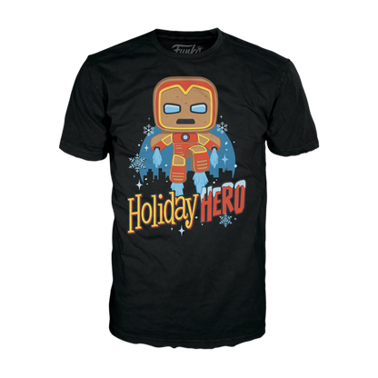 gingerbread iron man holiday hero boxed tee
