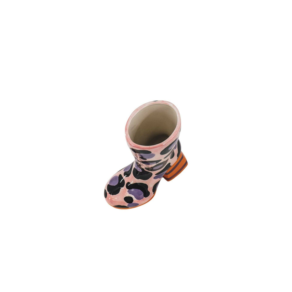 Vase Botte Imprimé Léopard- Rose/Orange