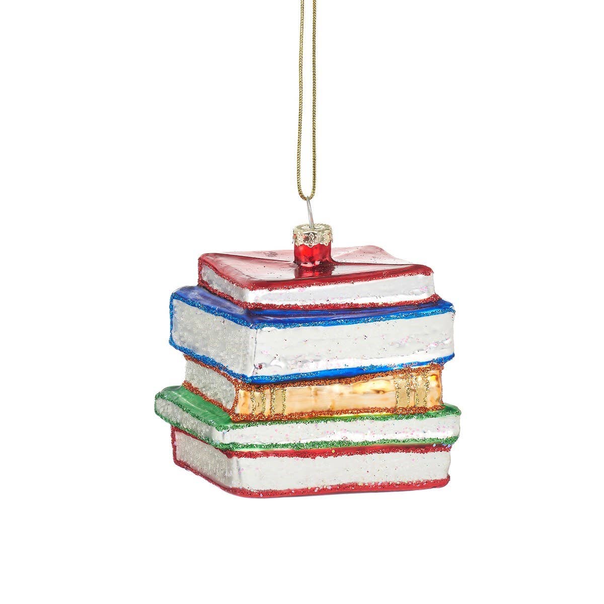 Christmas baubles in the shape of a stack of books