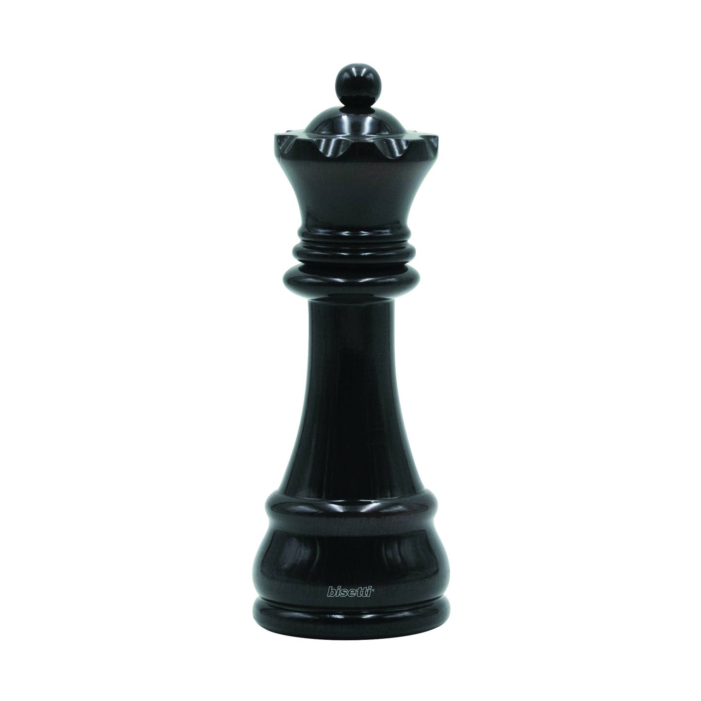 "Chess" Queen spice mill in high-gloss black lacquered beech