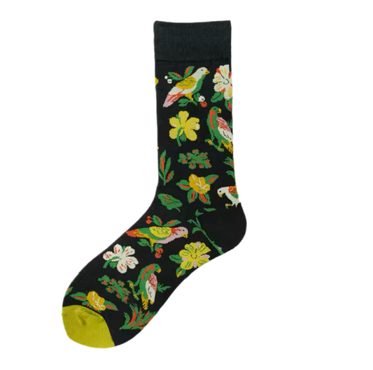 Exotic Birds &amp; Flowers Socks