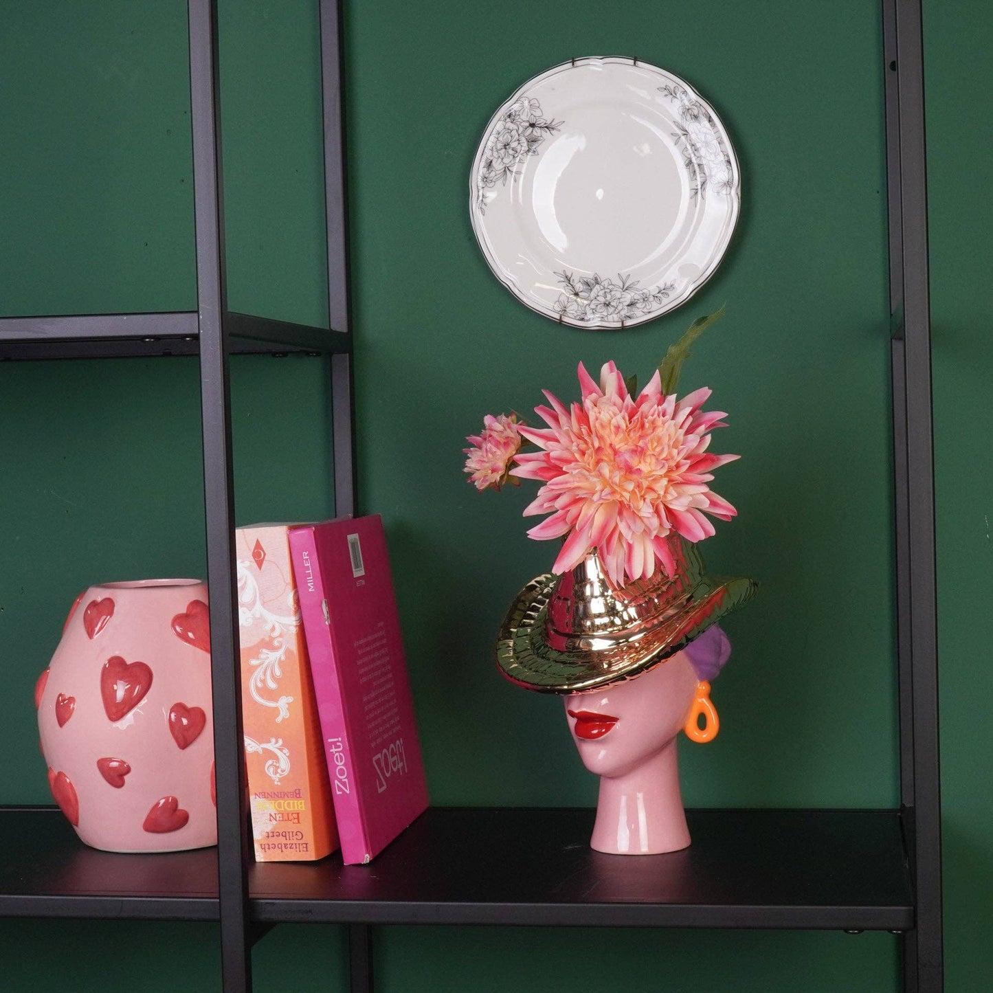 Flower vase - Cowboy hat vase - Gold - 19x16x23.5 cm